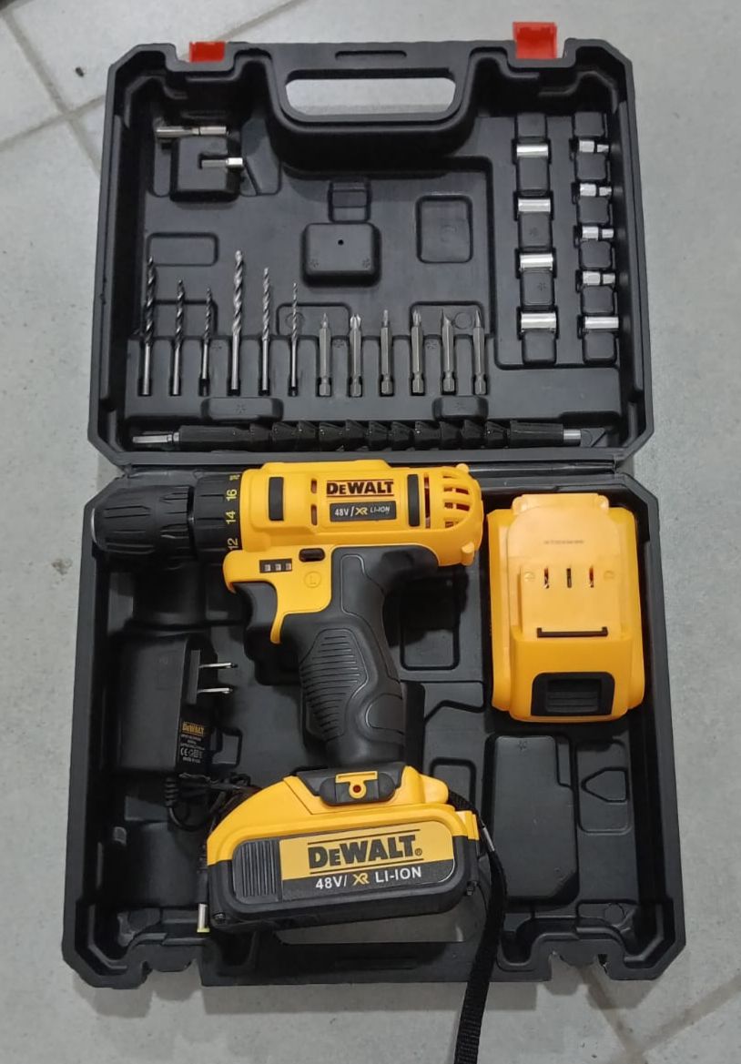 TALADRO INALAMBRICO DEWALT™ 48 V ULTIMA GENERACIÓN 2024 | BATERIA EXTRA Y 24 ACCESORIOS DE REGALO 🎁